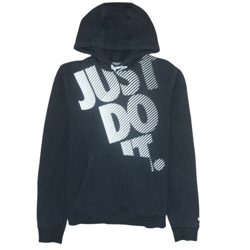 Nike Men Black Large Hoodie Pullover Just Do It Graphic Cotton Blend