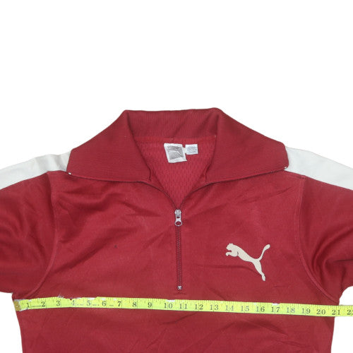 Puma Mens Red 1/2 Zip Collared Sports Sweatshirt L Vintage
