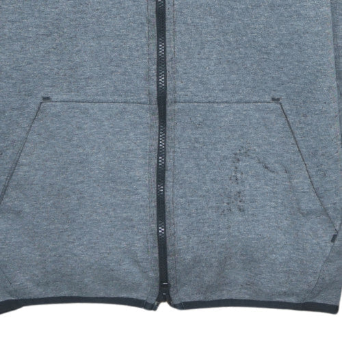 Nike Men's Grey Full Zip Hoodie Small Cotton Blend Sportswear