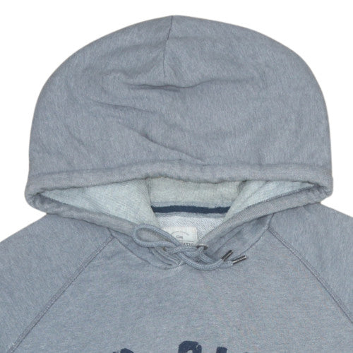 GAP Mens Grey Pullover Hoodie L Logo Print Fleece Sweatshirt