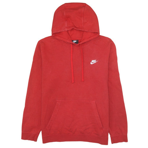 Nike Men's Red Pullover Hoodie L Fleece Sports Logo Sweatshirt