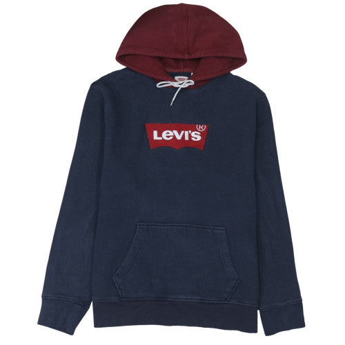 Levi's Men's Blue Pullover Hoodie L Logo Fleece Sweatshirt
