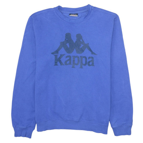 Kappa Mens Blue Large Crew Neck Graphic Logo Pullover Sweatshirt
