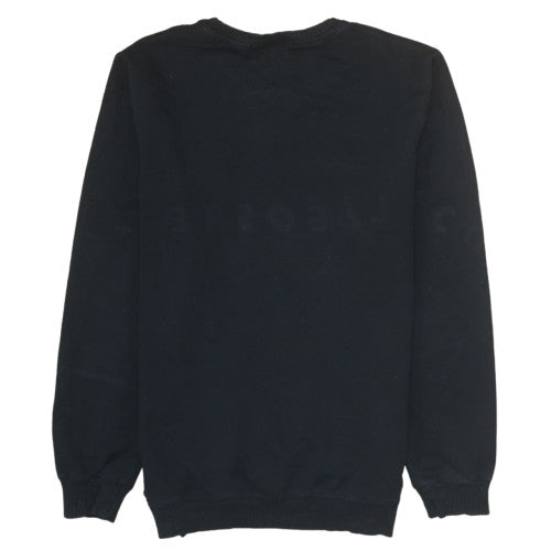 Lacoste Men's Black Slim Fit Logo Stripe Pullover Sweatshirt L