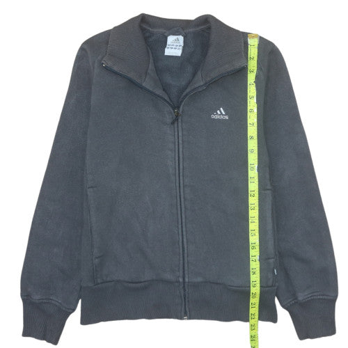 Adidas Women Grey Full Zip Sweatshirt Size 12 Fleece Lined Classic