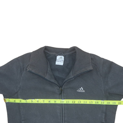 Adidas Women Grey Full Zip Sweatshirt Size 12 Fleece Lined Classic