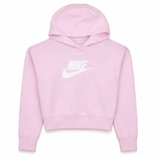 Nike Womens Pink Pullover Hoodie XL Relaxed Fit Cotton Blend Sweatshirt