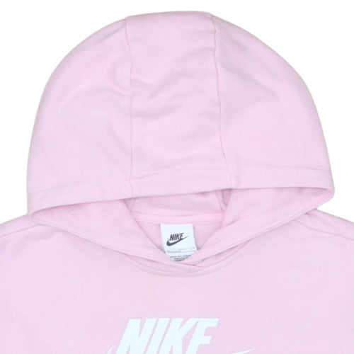 Nike Womens Pink Pullover Hoodie XL Relaxed Fit Cotton Blend Sweatshirt