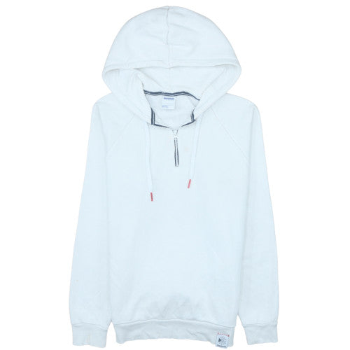 Reebok Men's White Half Zip Pullover Hoodie Size M Fleece Sportswear