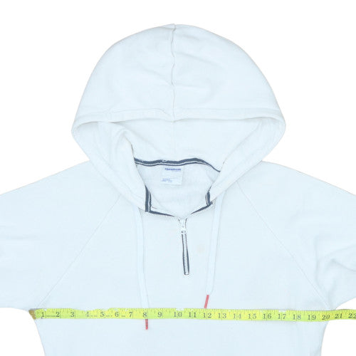 Reebok Men's White Half Zip Pullover Hoodie Size M Fleece Sportswear