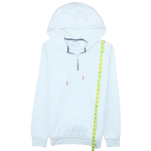 Reebok Men's White Half Zip Pullover Hoodie Size M Fleece Sportswear