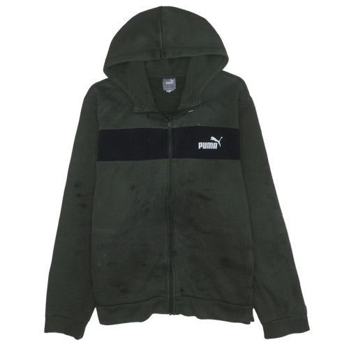 Puma Men’s Green Full Zip Hoodie XL Marksman Logo Style