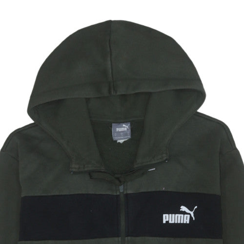 Puma Men’s Green Full Zip Hoodie XL Marksman Logo Style