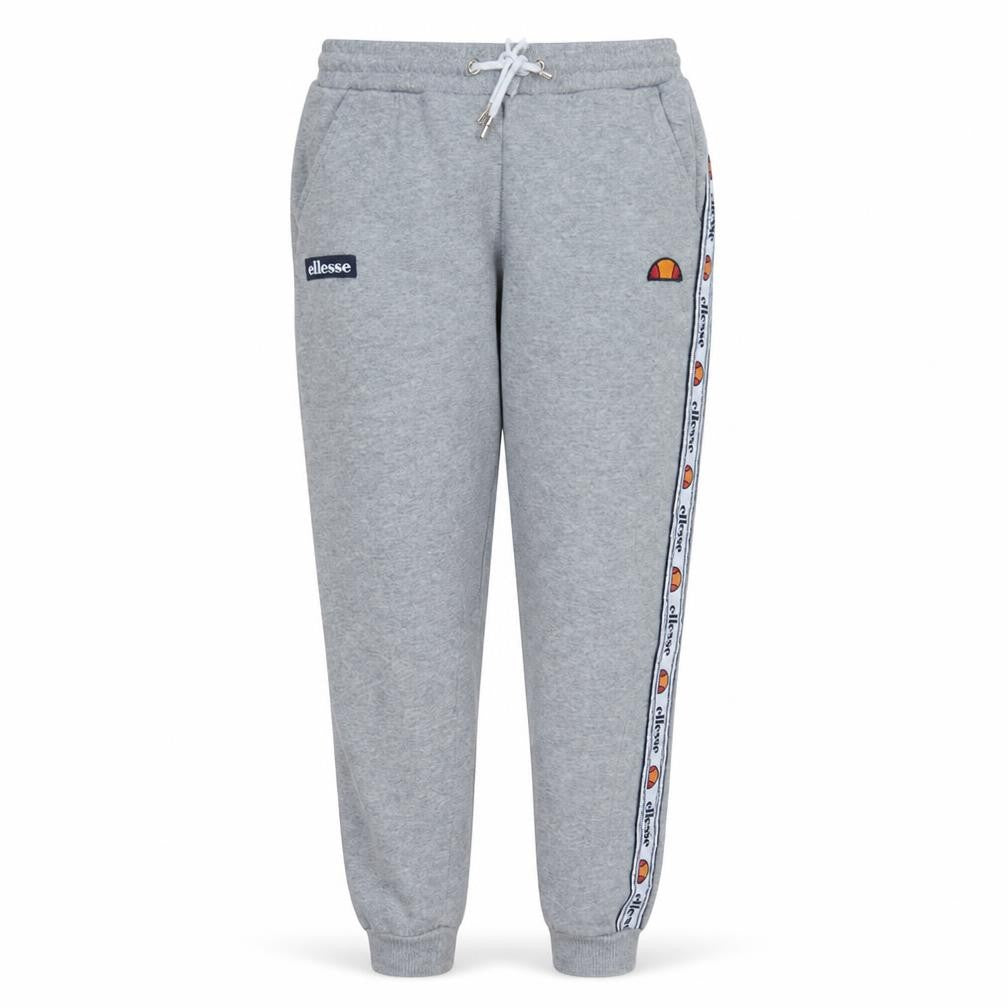 Front view of Ellesse women’s grey jogger sweatpants uk 8 cotton blend side stripe