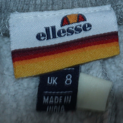 Ellesse Womens Grey Jogger Sweatpants UK 8 Cotton Blend Side Stripe