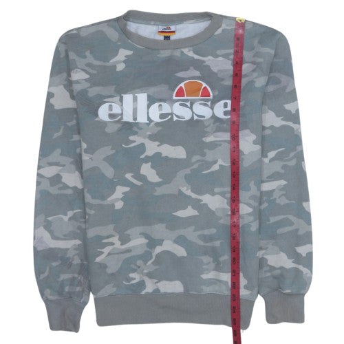 Ellesse Womens Grey Camouflage Crew Neck Sweatshirt UK 12