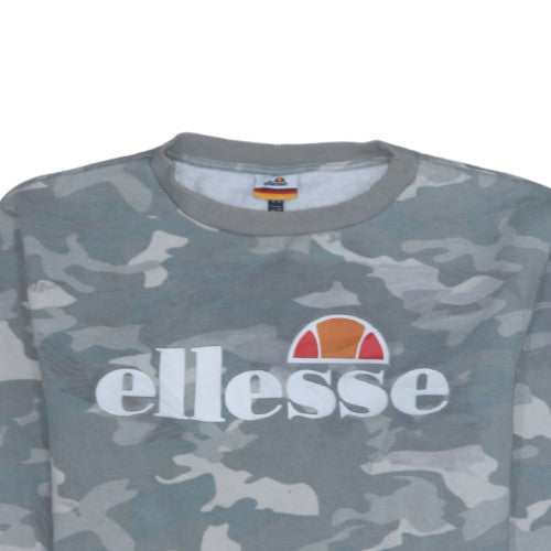 Ellesse Womens Grey Camouflage Crew Neck Sweatshirt UK 12