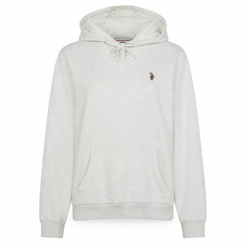 U.S. Polo Assn Women White Seed Pearl Hoodie M Cotton Blend Pullover