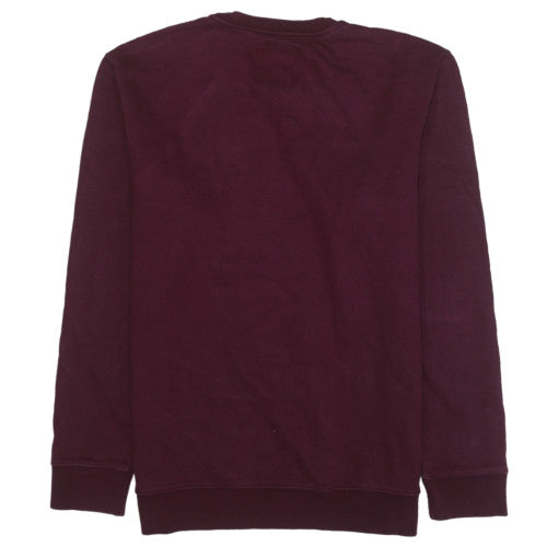 Vans Mens Burgundy Red Logo Crew Neck Pullover Sweatshirt Size L
