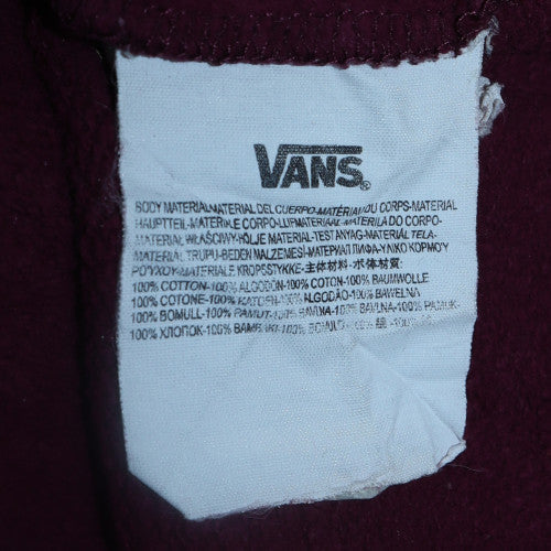 Vans Mens Burgundy Red Logo Crew Neck Pullover Sweatshirt Size L