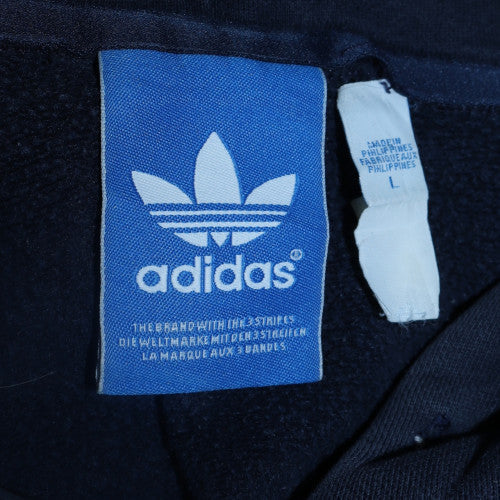 Adidas Men's Blue Pullover Hoodie L Graphic Print Fleece