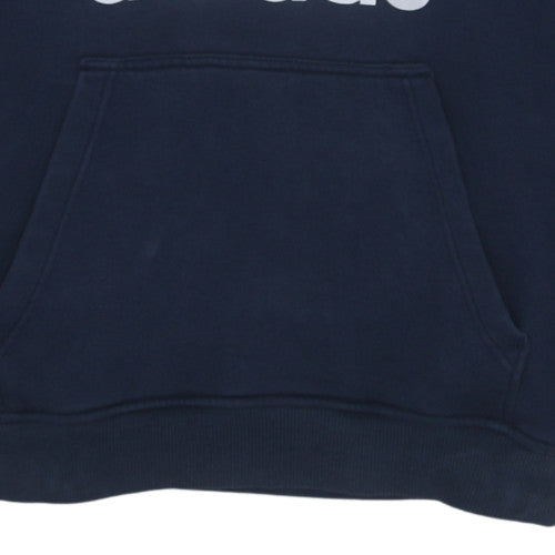 Adidas Men's Blue Pullover Hoodie L Graphic Print Fleece