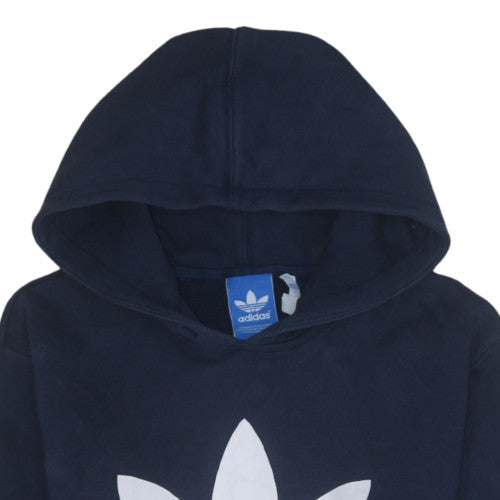 Adidas Men's Blue Pullover Hoodie L Graphic Print Fleece