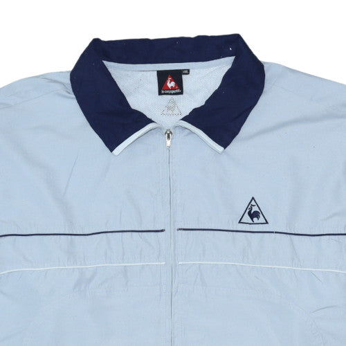 Le Coq Sportif Mens Light Blue Full Zip Windbreaker Jacket XL