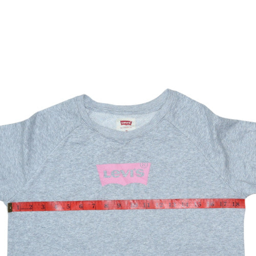 Levi's Girls Grey Logo Crew Neck Sweatshirt Size 14A 158cm