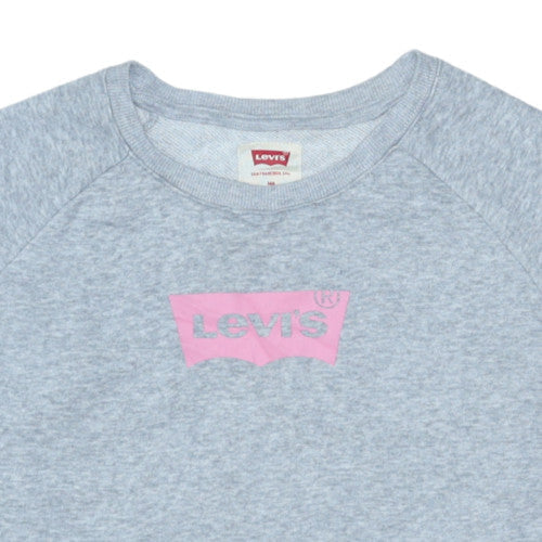 Levi's Girls Grey Logo Crew Neck Sweatshirt Size 14A 158cm