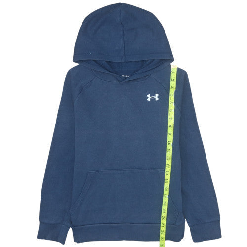 Under Armour Teens Blue Pullover Hoodie YLG Classic Fit Cotton Blend