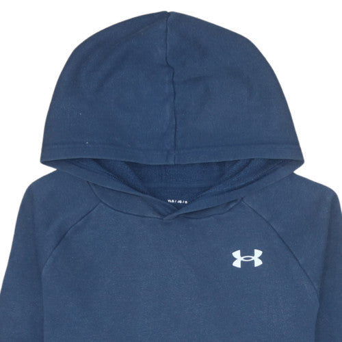 Under Armour Teens Blue Pullover Hoodie YLG Classic Fit Cotton Blend