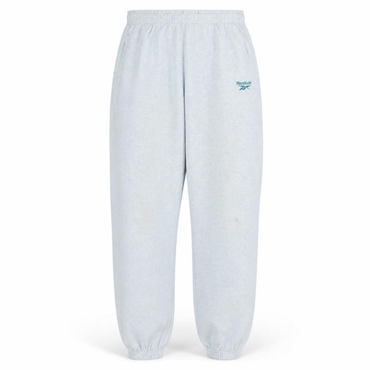 Front view of Reebok men’s grey fleece sweatpants m tapered fit casual joggers