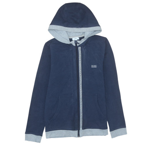 Hugo Boss Womens Navy Full Zip Hoodie Size 14-S Cotton Blend