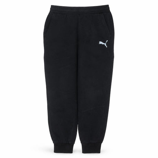 Front view of Puma Men's Black Fleece Jogger Trousers, size L, Regular Fit