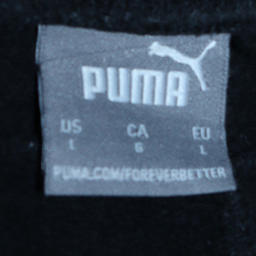 Puma Men's Black Fleece Jogger Trousers Size L Regular Fit
