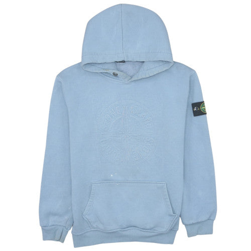 Stone Island Men's Blue XL Pullover Hoodie Cotton Blend