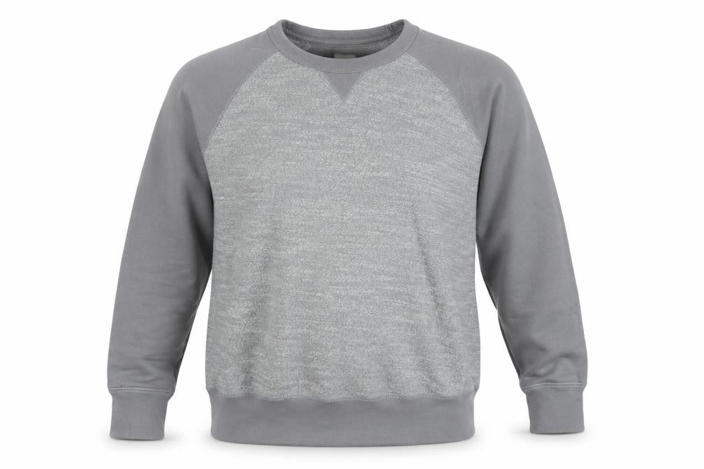 Front view of Gap Men’s Grey Long Sleeve Crew Neck Pullover Sweatshirt, size L