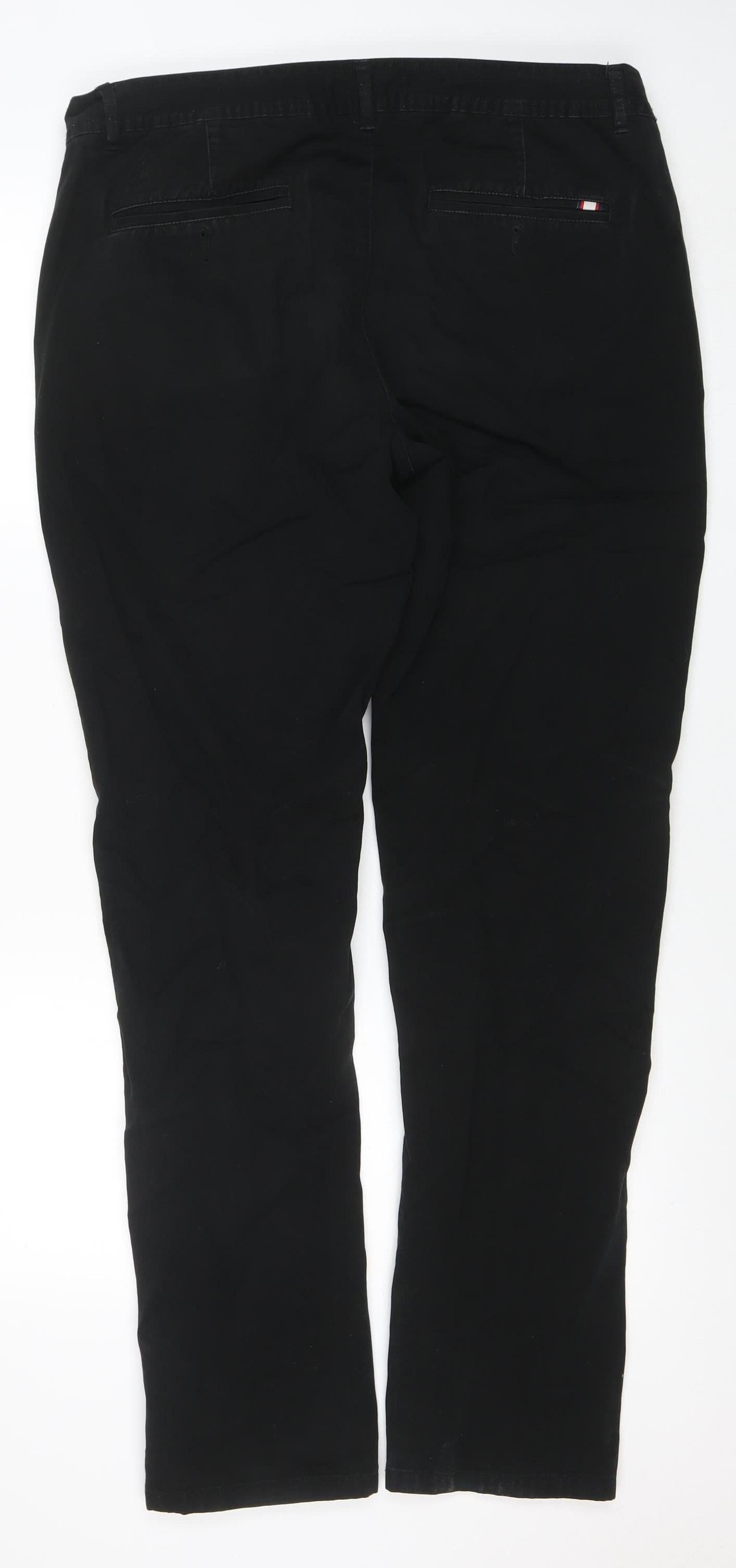 Kangol Men's Black Chino Trousers Size 36L Cotton Regular Fit