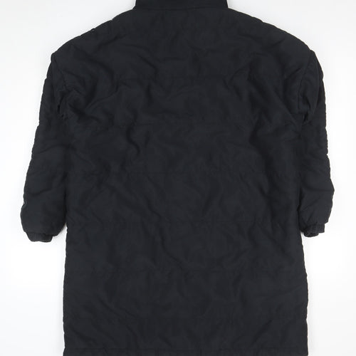 Ellesse Women's Black Long Puffer Coat UK 10 Full Zip Lined Winter Jacket