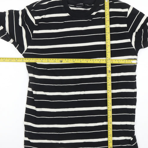 Pull & Bear Women’s Black Striped Long Sleeve Cotton T-Shirt Size 10