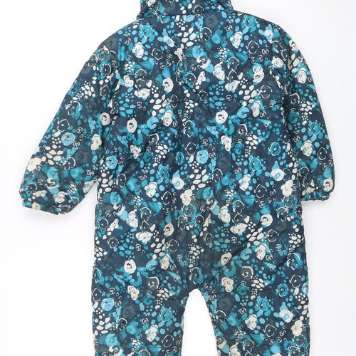 Dare 2B Girls Blue Floral Hooded Winter Snowsuit Size 3 Years