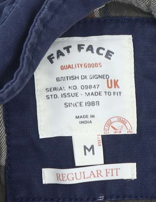 Fat Face Men's Blue Cotton Regular Fit Lined Casual Jacket M