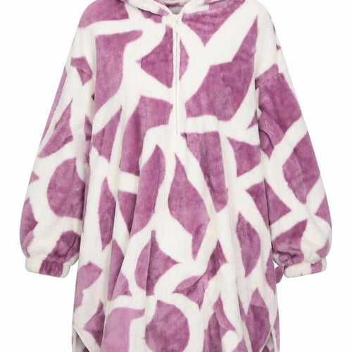 JIMJAM THE LABEL Women's Purple Fleece Hooded Robe One Size