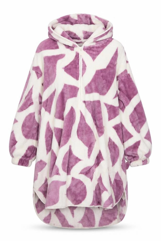 JIMJAM THE LABEL Women's Purple Fleece Hooded Robe One Size