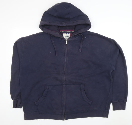 FatFace Men's Navy Blue Full Zip Hoodie XL Cotton Blend Casual