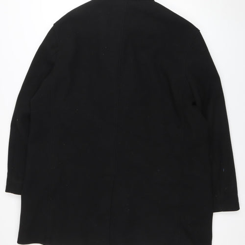 Next Mens Black 2XL Classic Mid-Length Overcoat