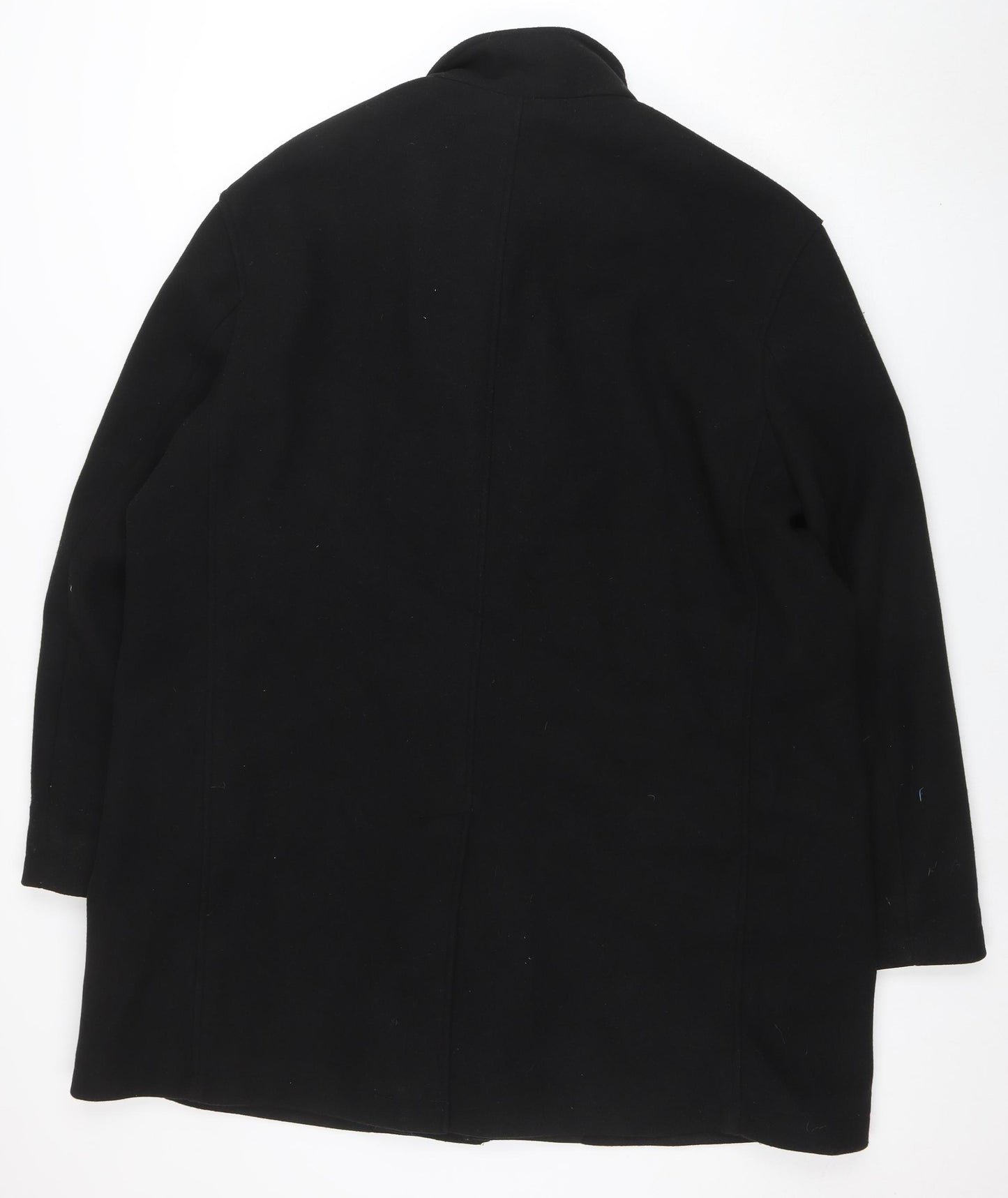 Next Mens Black 2XL Classic Mid-Length Overcoat