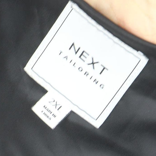 Next Mens Black 2XL Classic Mid-Length Overcoat