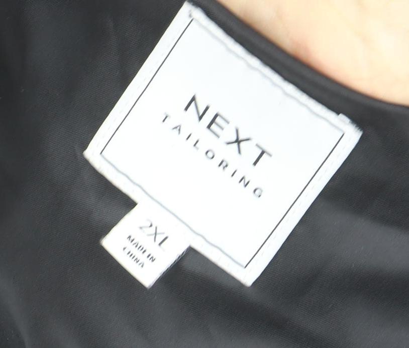 Next Mens Black 2XL Classic Mid-Length Overcoat